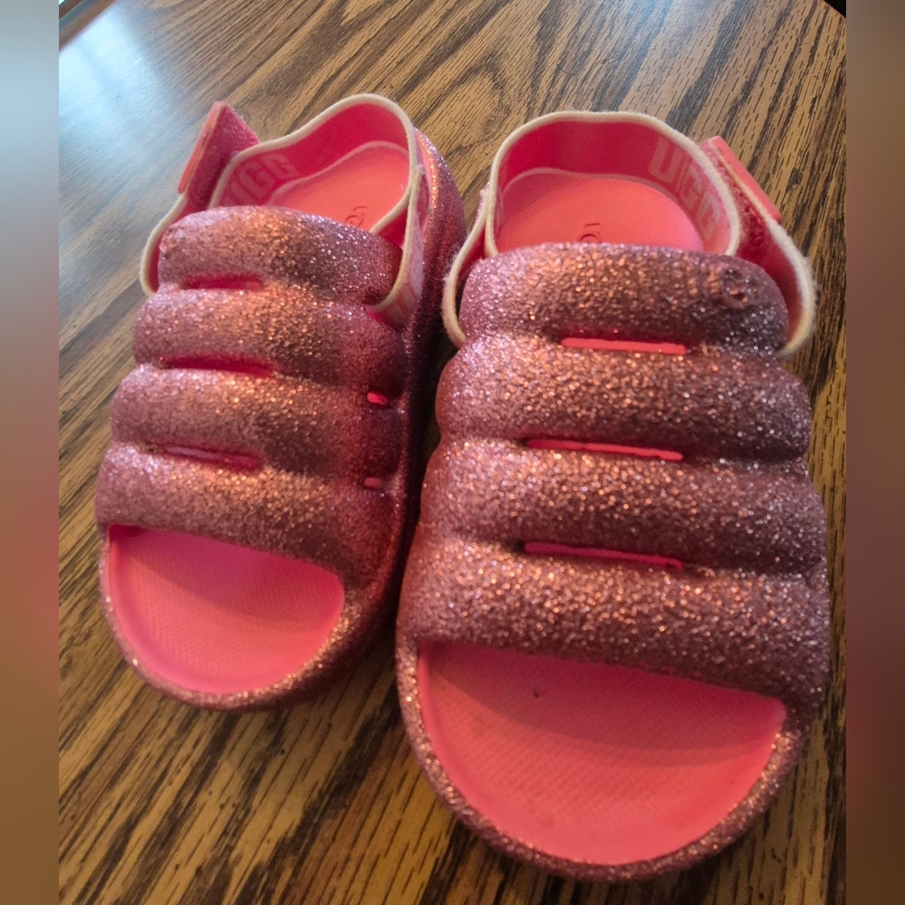 UGG Kids Pink Glitter Sandals